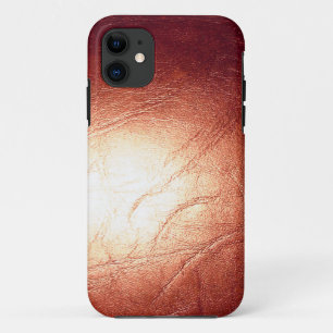 Capa Para iPhone 11 Couro Metálico de Bronze