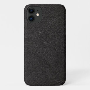 Capa Para iPhone 11 Couro na moda Preto Com Textura