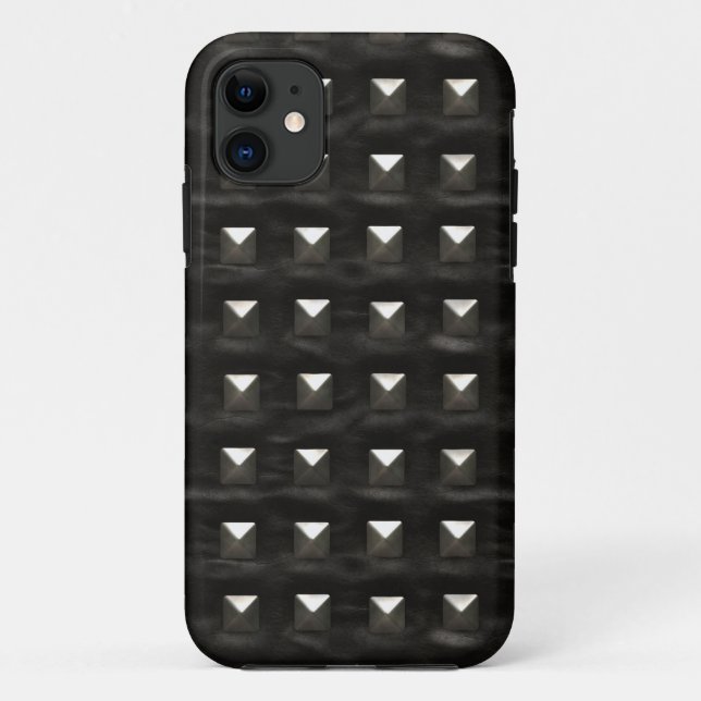 Capa Para iPhone 11 Couro Negro (Verso)