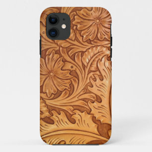 Capa Para iPhone 11 Couro ocidental do estilo rústico do sudoeste do