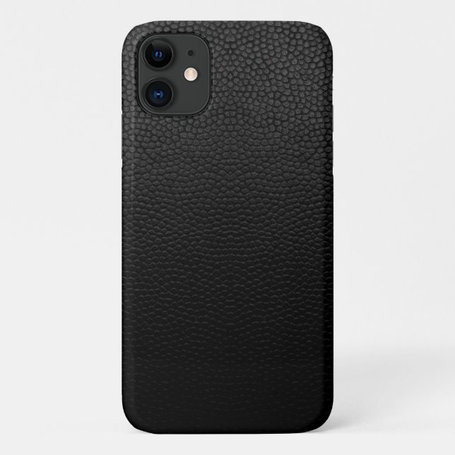 Capa Para iPhone 11 Couro Preto (Verso)