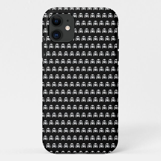Capa Para iPhone 11 crânio assustador sobre fundo negro (Verso)