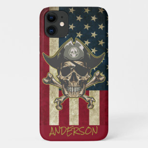 Capa Para iPhone 11 Crânio de Ouro Americano Personalizado