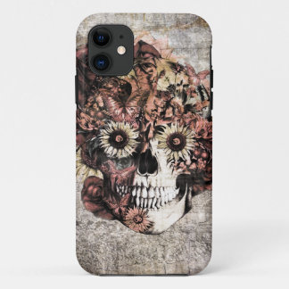 Capa Para iPhone 11 Crânio do ohm do Grunge do outono