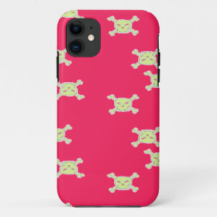 Capa Para iPhone 11 crânio e ossos verdes