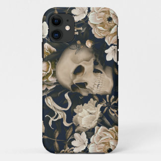Capa Para iPhone 11 crânio floral