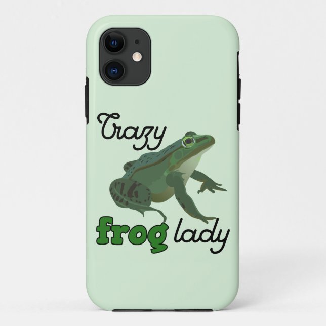 Capa Para iPhone 11 Crazy Frog Lady Frog lover gifts (Verso)