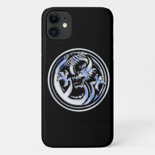 Capa Para iPhone 11 Crest. Dragão Cromo em Impressão preto