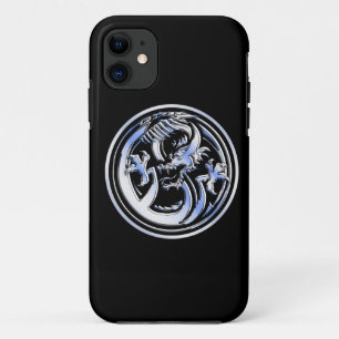 Capa Para iPhone 11 Crest. Dragão Cromo em Impressão preto