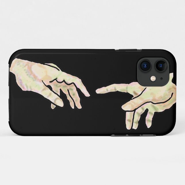 Capa Para iPhone 11 Criação das Mãos Adão (Verso (horizontal))