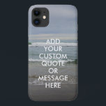 Capa Para iPhone 11 Crie sua própria cotação<br><div class="desc">Crie sua própria capas de iphone de cotação personalizada. Personalize esta capas de iphone com a tipografia moderna minimalista e o fundo paisagístico do oceano de praia.</div>