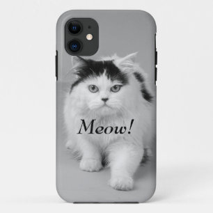 Capa Para iPhone 11 Crie sua própria foto Gato adorável preto e branco