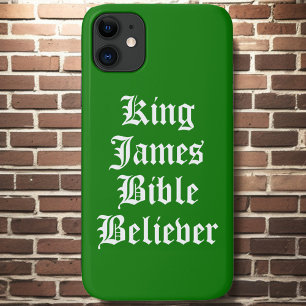 Capa Para iPhone 11 Cristã Verde Faith King James Bíblia Acredita