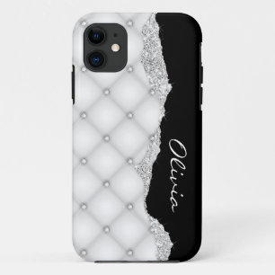 Capa Para iPhone 11 Cristais Siver Faux Diamond Personalizáveis Infilt