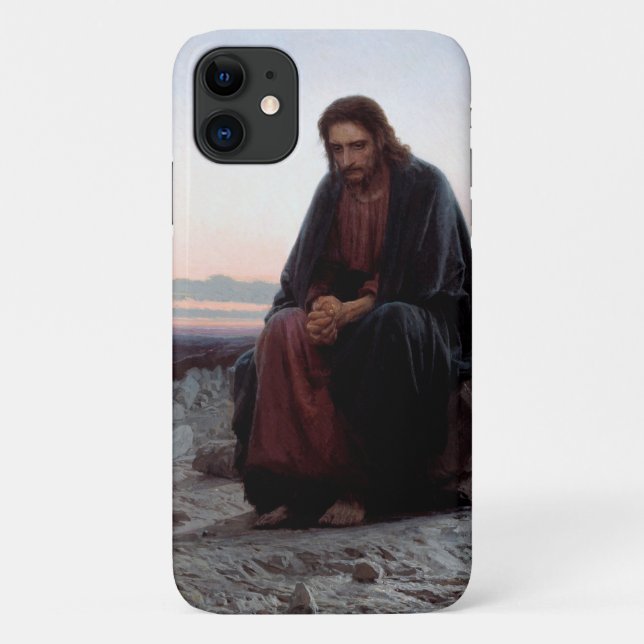 Capa Para iPhone 11 Cristo na Natureza Selvagem, Ivan Kramskoi (Verso)