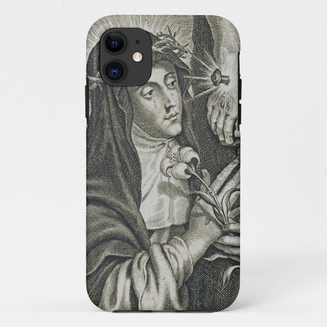 Capa Para iPhone 11 Crucificação de Santa Catarina de Siena Arte Noir  (Verso)