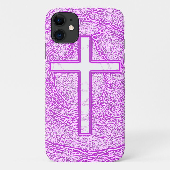 CAPA PARA iPhone 11 CRUZ BRANCA REALÇADA EM PINCO (Verso)