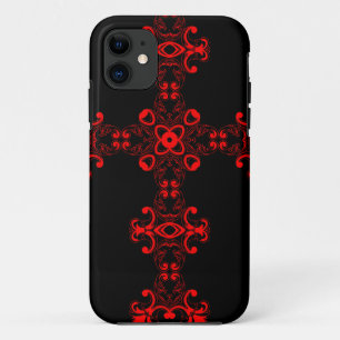 Capa Para iPhone 11 Cruz com ornamento vermelho