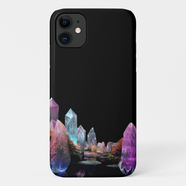 Capa Para iPhone 11 Crystals gems emerald amethyst (Verso)