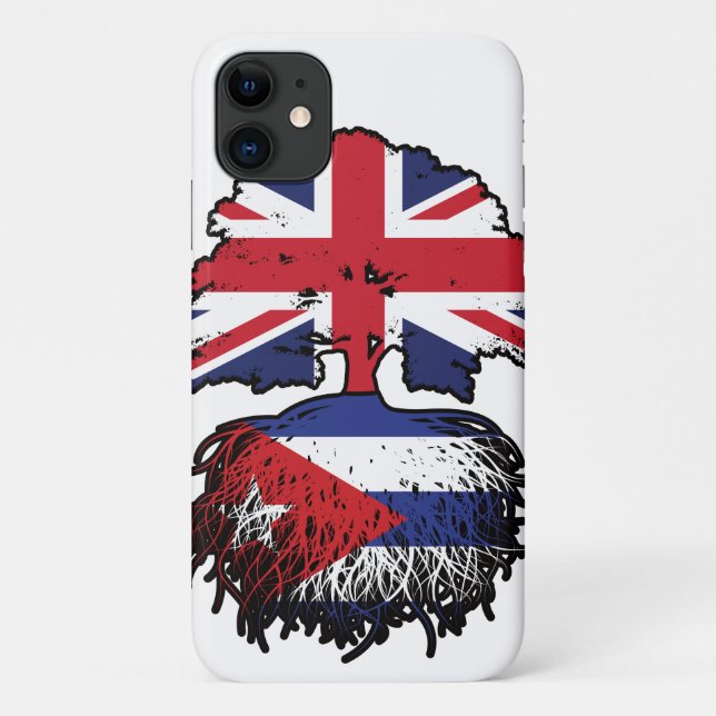 Capa Para iPhone 11 Cuba - Cuba - Reino Unido: Árvore Rota Bandeira (Verso)