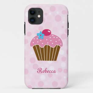 Capa Para iPhone 11 Cupcake cor-de-rosa doce