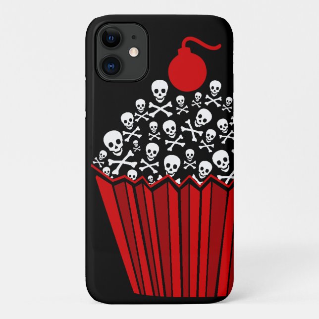 Capa Para iPhone 11 Cupcake do crânio (Verso)