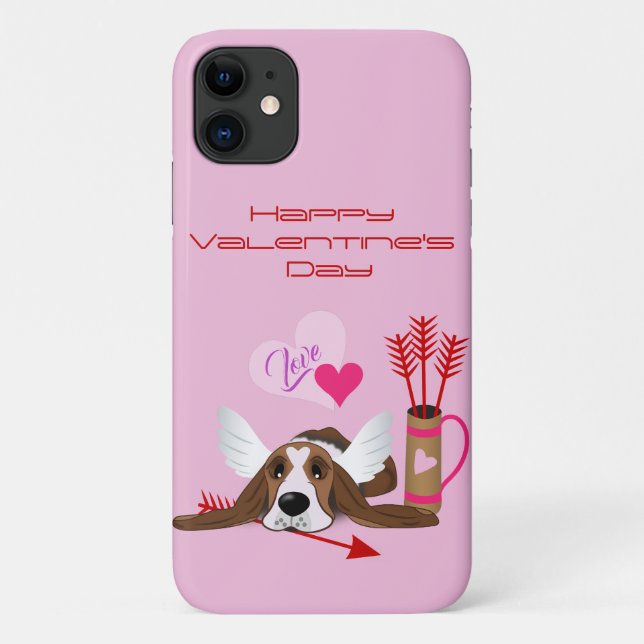 Capa Para iPhone 11 Cupid Basset Hound Ge (Verso)