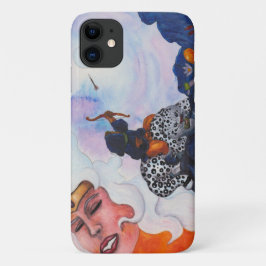 Capa Para iPhone 11 Cupido de aquarela, gato-mãe Deusa sonho