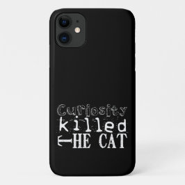Capa Para iPhone 11 Curiosidade matou o Cat Popular Proverb Black iPC