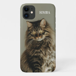 Capa Para iPhone 11 Custom Cat Photo and Name Personalized Pet
