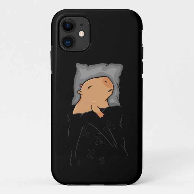 Capa Para iPhone 11 Cute Capybara Gift Mulheres Crianças Dormindo Capy (Verso)