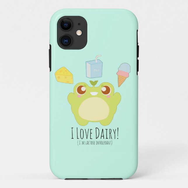 Capa Para iPhone 11 Cute I Love Dairy Treats Sapo (Verso)