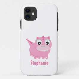Capa Para iPhone 11 Cute Kawaii Pink Dino