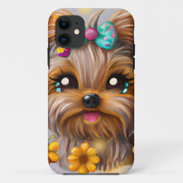 Capa Para iPhone 11 Cute Yorkie Kawaii