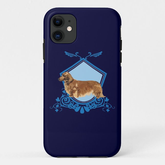 Capa Para iPhone 11 Dachshund de cabelos longos (Verso)