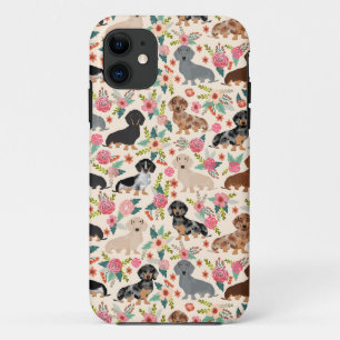 Capa Para iPhone 11 Dachshund florals