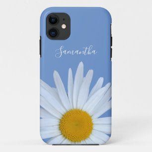 Capa Para iPhone 11 Daisy Blue Elegant White Script
