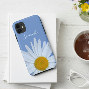 Capa Para iPhone 11 Daisy Blue Elegant White Script
