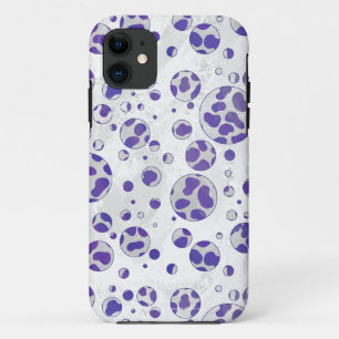 Capa Para iPhone 11 Dalmaciana Purple e Bolinhas Branca