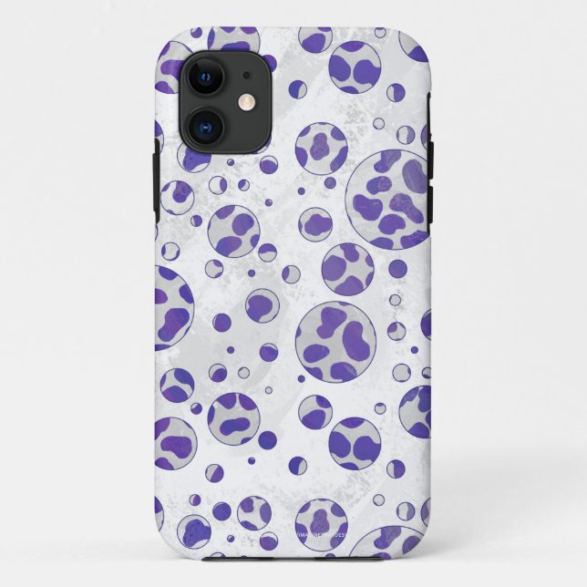 Capa Para iPhone 11 Dalmaciana Purple e Bolinhas Branca (Verso)