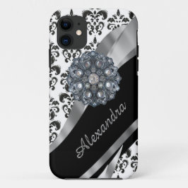 Capa Para iPhone 11 Damasco de vintage em chinês personalizado