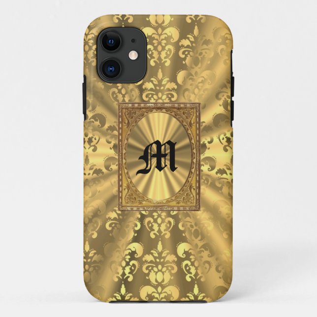 Capa Para iPhone 11 Damasco dourado (Verso)