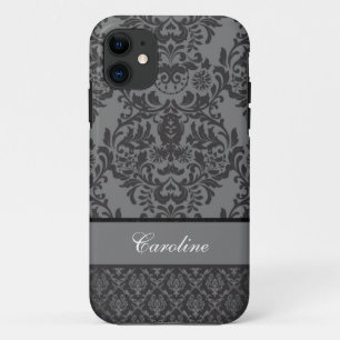 Capa Para iPhone 11 Damasco preto - beleza