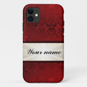Capa Para iPhone 11 Damasco vermelho e fita