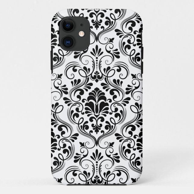 Capa Para iPhone 11 Damask sem costura (Verso)