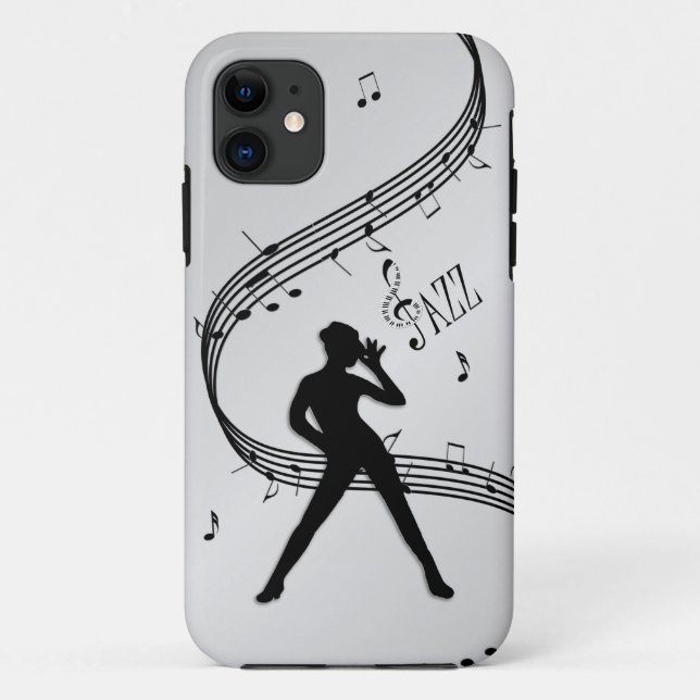Capa Para iPhone 11 Dança de Jazz Prata (Verso)