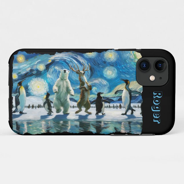 Capa Para iPhone 11 Dança de Linha Árctica Personalizável (Verso (horizontal))