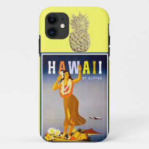 Capa Para iPhone 11 Dançarino Dourado de Hula do abacaxi de Havaí