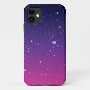Capa Para iPhone 11 Dark Purple Starry Night Sky