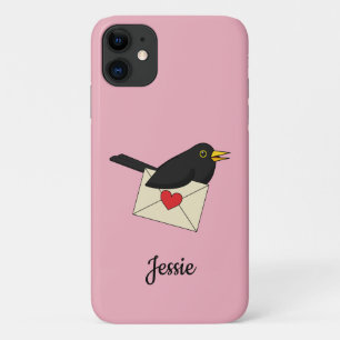 Capa Para iPhone 11 De Blackbird com Amor Adicionar seu texto